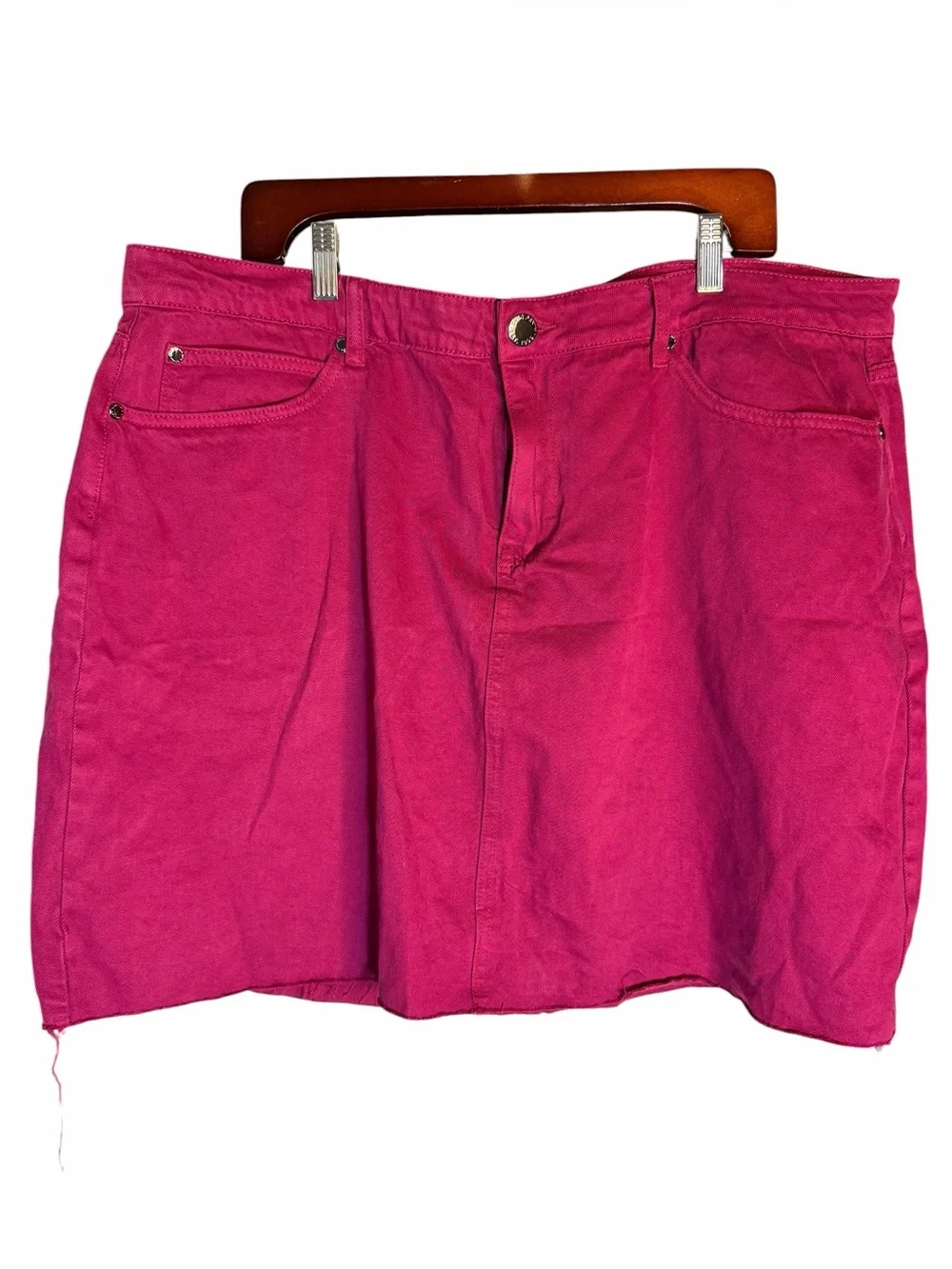 City Chic Cute Raspberry Denim Mini Skirt